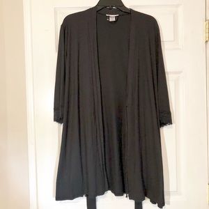 Linea Donatella Black Lace Trim Robe - Robe Only